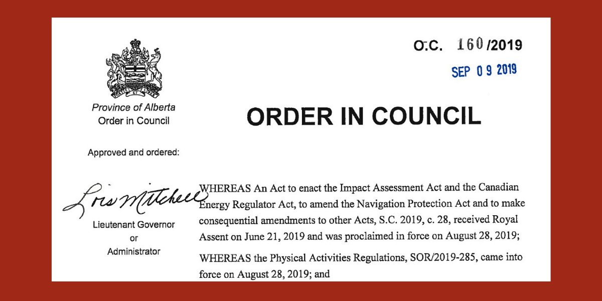 Order In Council Alberta Court Of Appeal Reference On Impact