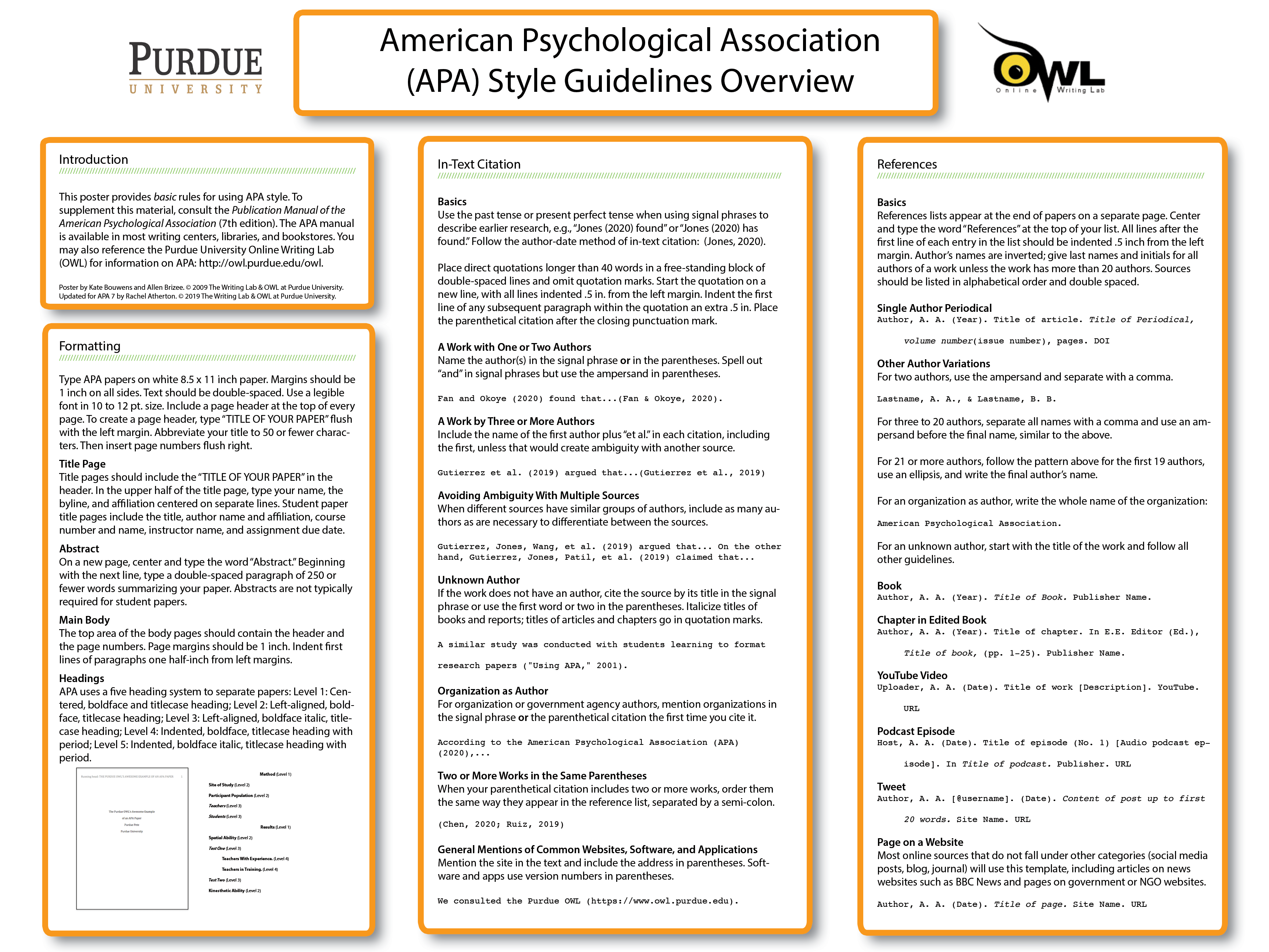 Owl Apa Format Cover Page Purdue Owl Apa Style Guide