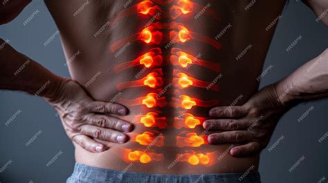 Pain In The Lumbar Spine And Spinal Cord Human Back Pain Man With