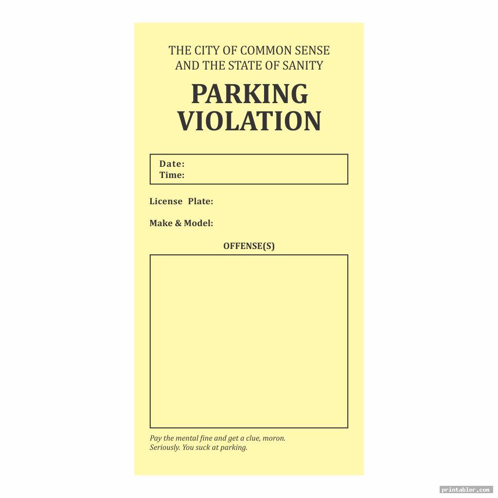 Parking Violation Template