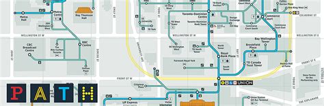 Path Toronto S Downtown Pedestrian Walkway Map Map Of Path Toronto S