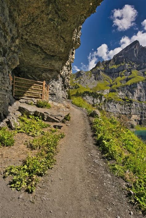 Paths And Mountain Trails From Beautiful Oeschinensee Kandersteg