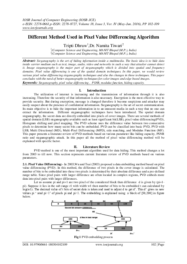 Pdf Different Method Used In Pixel Value Differencing Algorithm