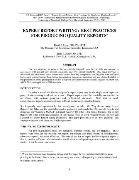 Pdf Expert Report Writing Best Practices For Producing Quality Reports