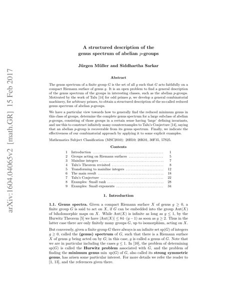 Pdf On Finite Abelian P Groups Of Symmetries Of Riemann Surfaces