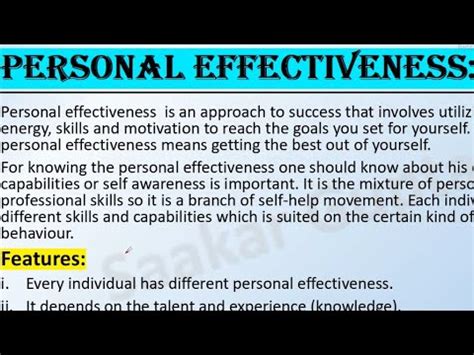 Personal Effectiveness Meaning Features Amp Importance What Is