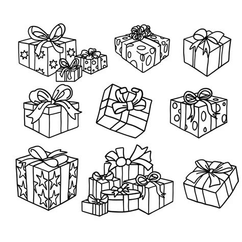 Perspective Christmas Boxes Drawing