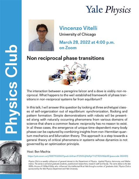 Physics Club Vincenzo Vitelli University Of Chicago Non Reciprocal