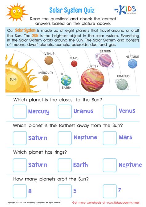 Planet Questions For 3Rd Grade