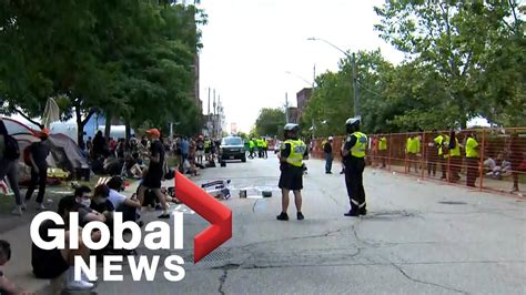 Police In Toronto Clear Homeless Encampment At Lamport Stadium The