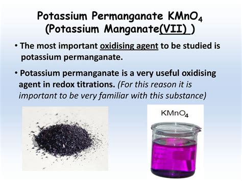 Potassium Manganate Vii: Strong Oxidizing Agent