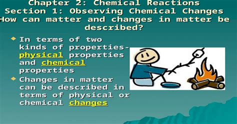 Ppt Chapter 2 Chemical Reactions Section 1 Observing Chemical