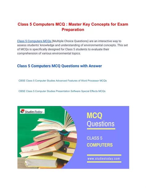 Ppt Class 5 Computers Mcq Master Key Concepts For Exam Preparation