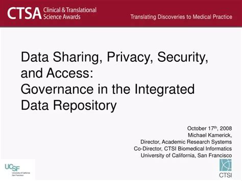 Ppt Data Sharing Privacy Security And Access Governance In The