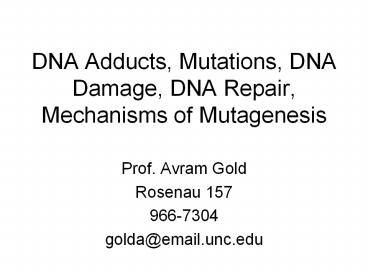 Ppt Dna Mutations And Repair Part 2 And 3 Powerpoint Presentation