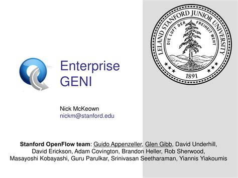 Ppt Enterprise Geni Nick Mckeown Nickm Stanford Powerpoint