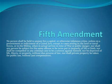 Ppt Fifth Amendment Powerpoint Presentation Free Download Id 6496000