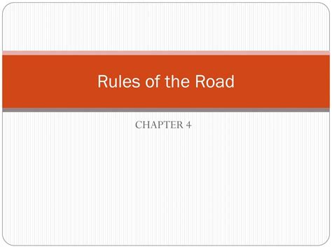 Ppt Rules Of The Road Powerpoint Presentation Free Download Id 482317