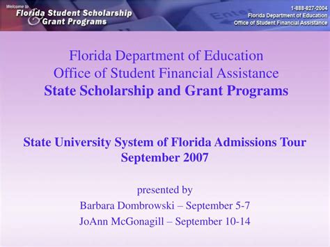 Ppt State University System Of Florida Admissions Tour September 2007