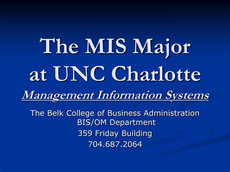 Ppt The Mis Major At Unc Charlotte Management Information Systems