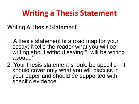 Ppt Writing A Thesis Statement Powerpoint Presentation Free Download