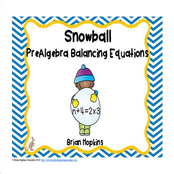 Prealgebra Balancing Number Equations Snowballs