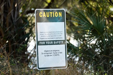 Premium Photo Alligators Warning Sign In Florida State Park About