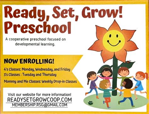 Preschool Class Enrollment Get Ready Set Grow