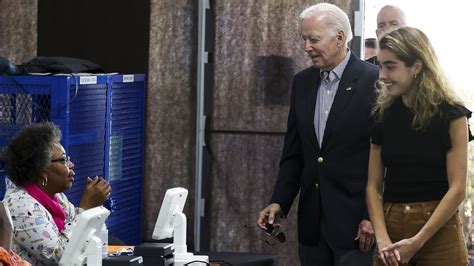 President Joe Biden Votes Early In Delaware For 2024 Election