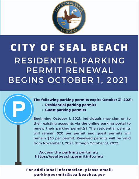 Press Release Residential Parking Permit Renewal Begins October 1 2021