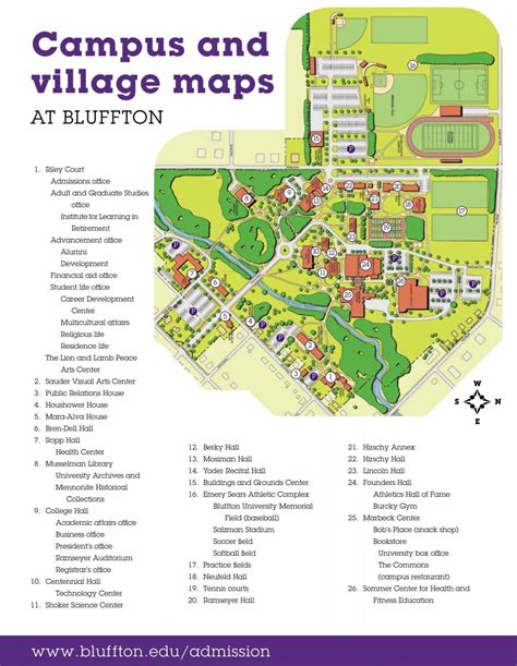 Printable Campus Map Bluffton University