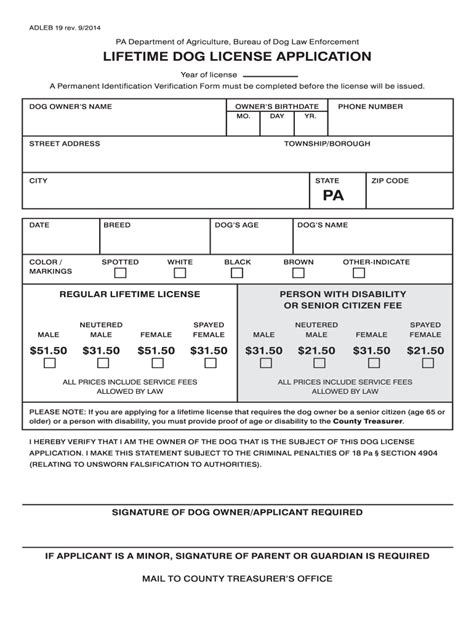 Printable Forms For Renewal Of Federal Dog Kennel License Printable