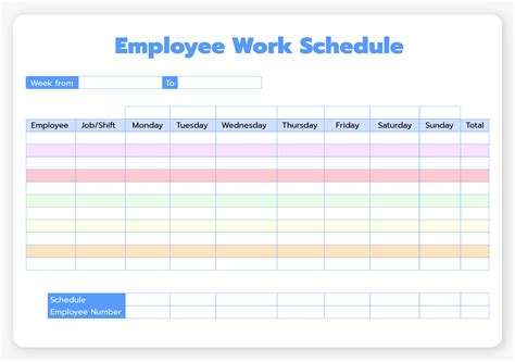 Printable Work Schedule For 2 Employees