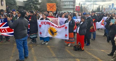 Protesters Gather Outside Assembly Of First Nations Meeting In Edmonton