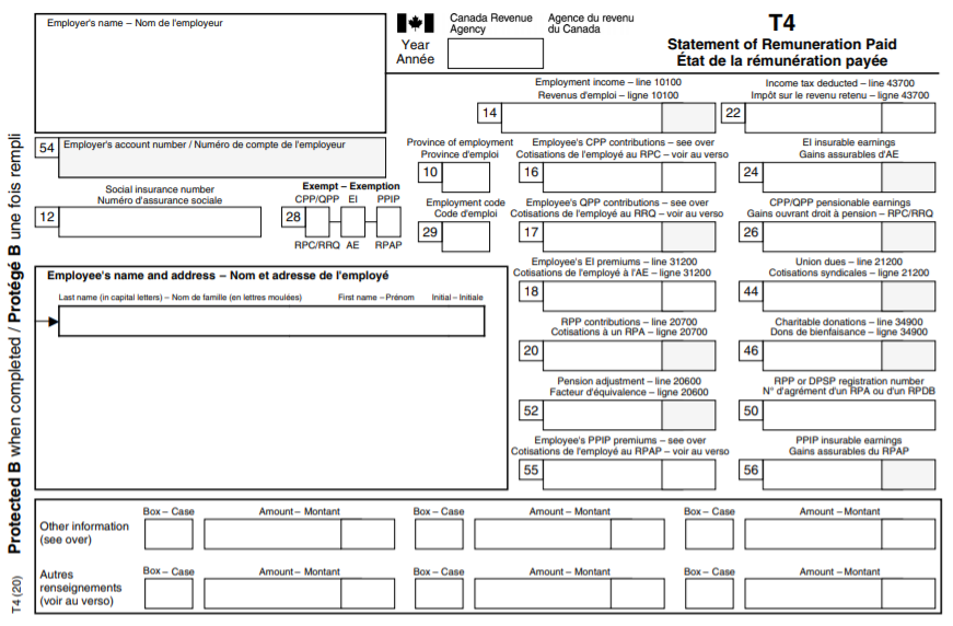 Proweb Entering Canadian Income Form T4 T4a Nr Support