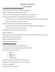 Psy 201 Final Exam Study Guide Docx Psy 201 Final Exam Study Guide