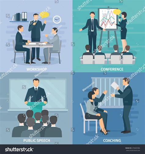 Public Speaking Skills Coaching Stock Vector Illustration Of