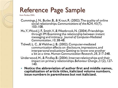 Purdue Owl Apa 7Th Edition Reference Page Example Apa Citation Citing