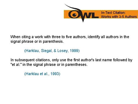 Purdue Owl Apa In Text Citation Multiple Authors General Format