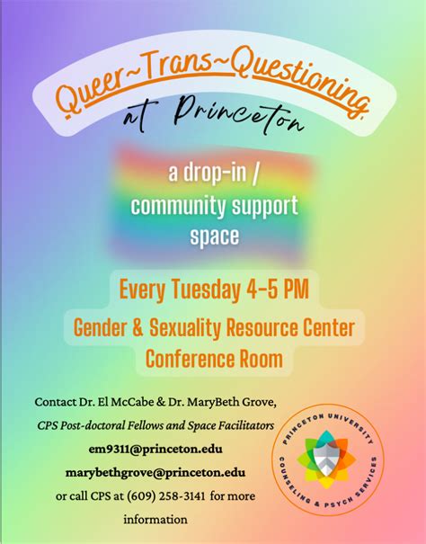 Queer Trans And Questioning Support Space Princeton Gender