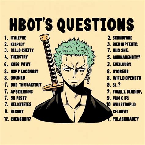 Questions To Ask About Zoro One Piece Swordsman