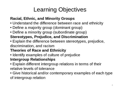 Race And Ethnicity 1 Learning Objectives 2