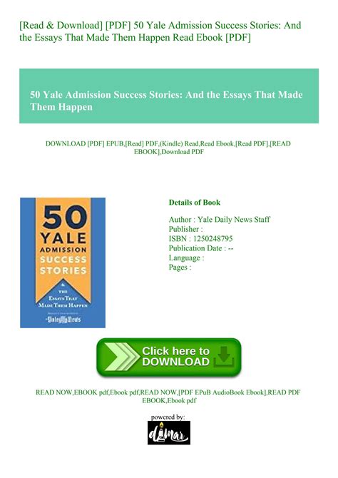 Read Download Pdf 50 Yale Admission Success Stories And The