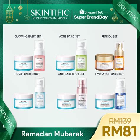 Ready Stock Skintific 2Pcs Set With Serum Paket Skincare Moisture Gel