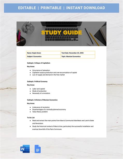 Research Guide Template Printable Templates