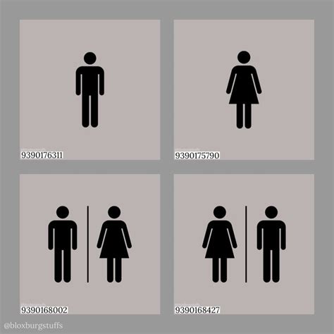 Restroom Signs In 2022 Bloxburg Decal Codes School Decal Bloxburg