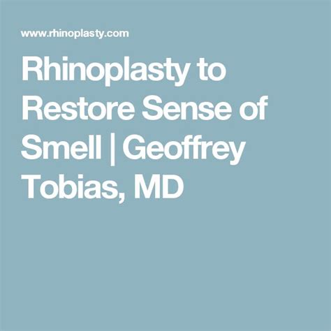 Rhinoplasty: Restores Sense Of Smell