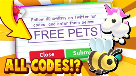 Roblox Adopt Me Codes