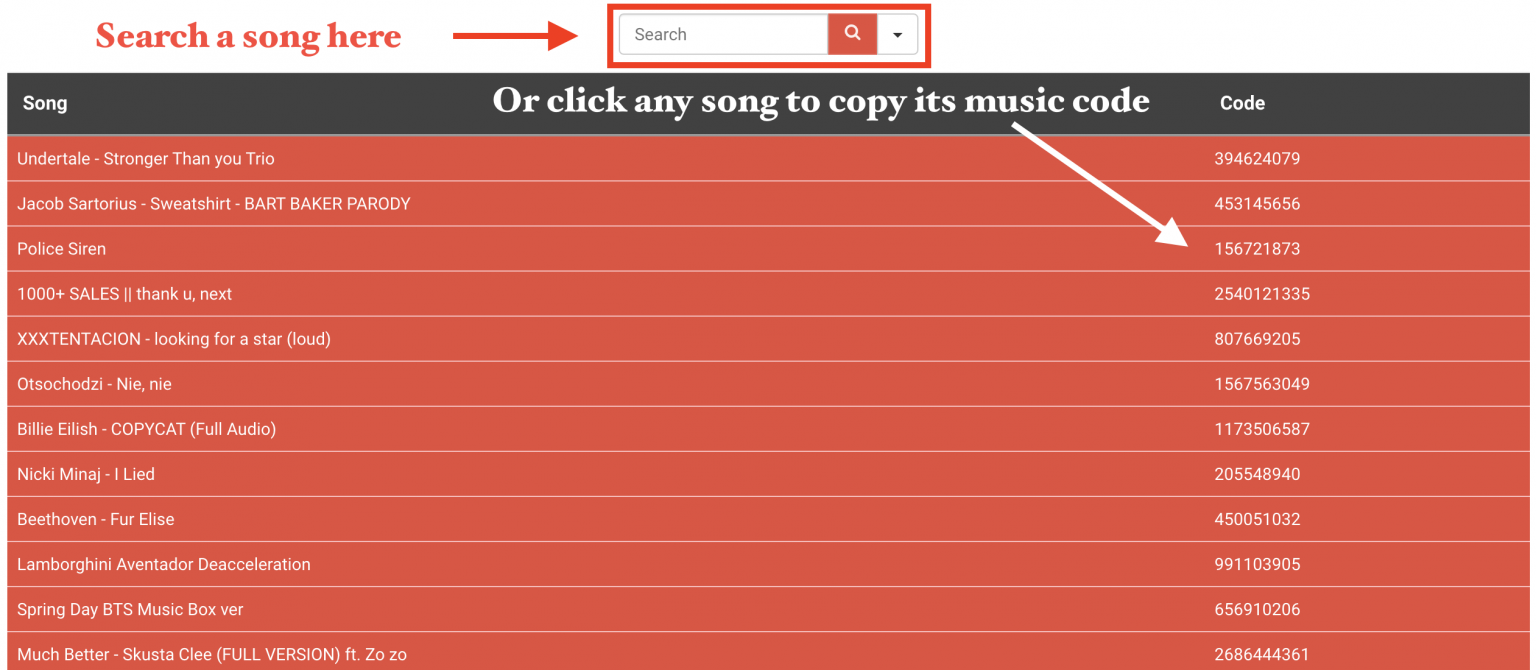 Roblox Audio Codes