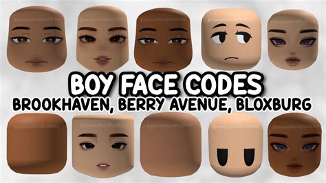 Roblox Face Id Codes For Bloxburg Berry Avenue And Brookhaven